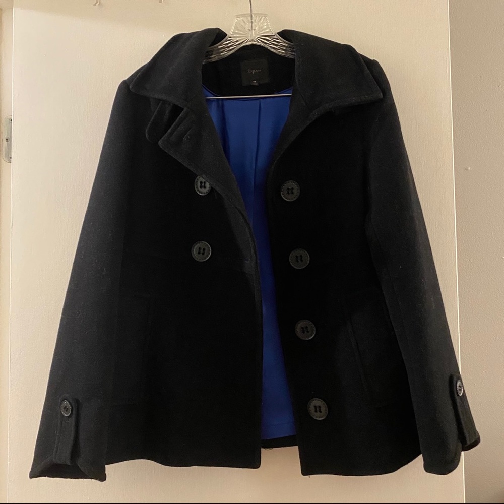 Black Wool-Blend Coat